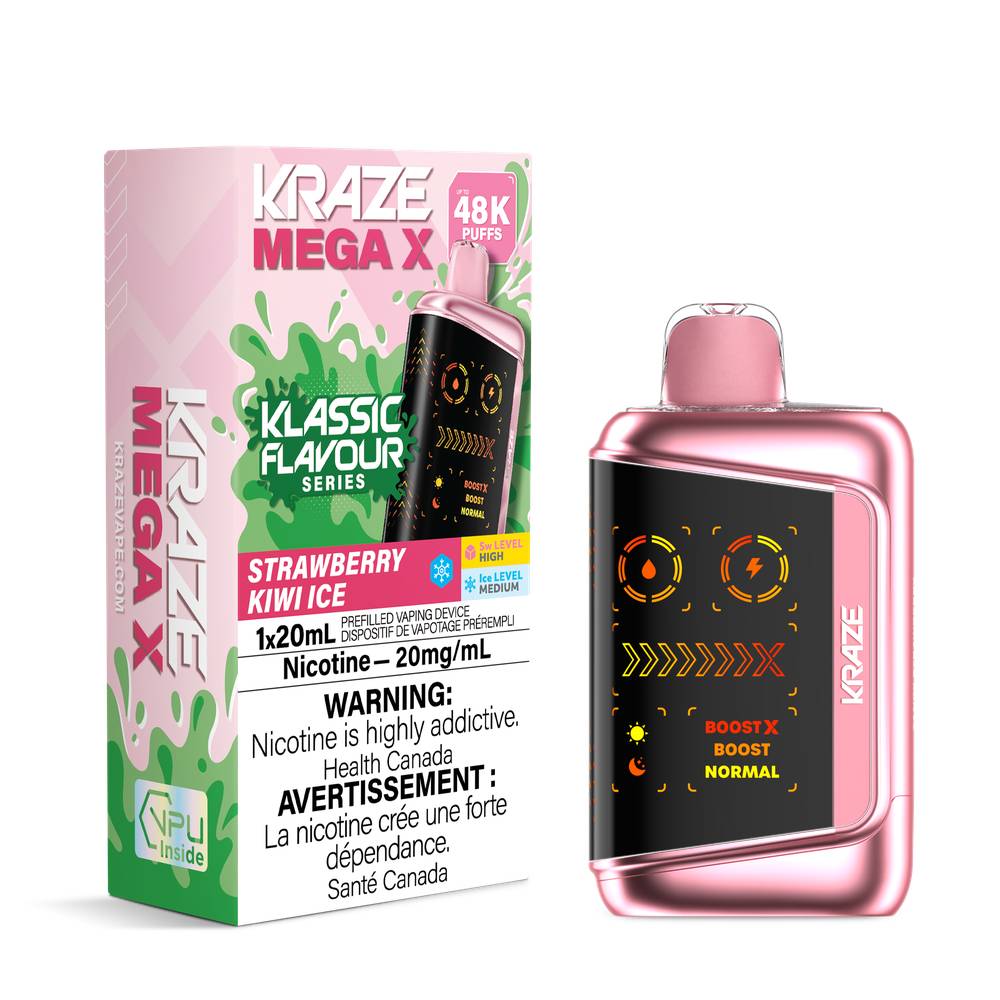 Kraze Mega X 48K Disposable Vape Strawberry Kiwi Ice